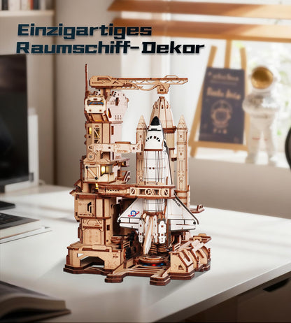 ROKR Space Shuttle LKA02 3D Holzpuzzle Modellbausatz mit Startbasis