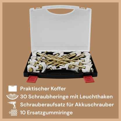 ABCamping Schraubheringe Set, 30 Stahl Zeltheringe mit Leuchteffekt