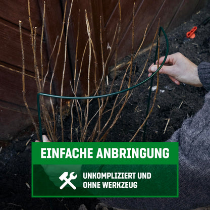 GardenGloss Strauchstützen aus Stahl, halbrund, 70 x 40 cm, 10 Stück