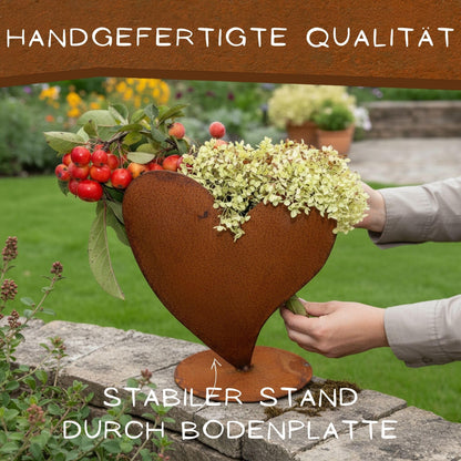 Rostikal Deko-Herz aus Cortenstahl – Edelrost Gartendeko, 32 cm
