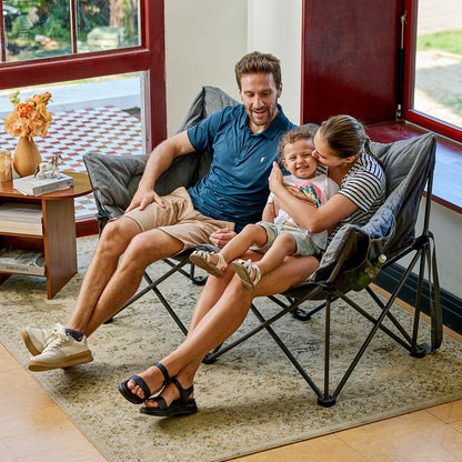 EVER ADVANCED Campingstuhl Faltsofa 2 Sitzer - Grau