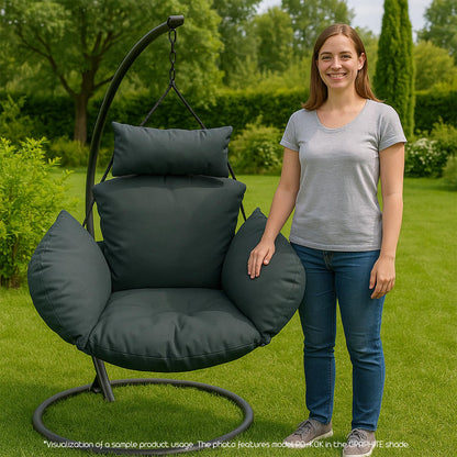 Ferocity Hängesessel Kissen XXL, Auflage mit Nackenkissen, Graphit