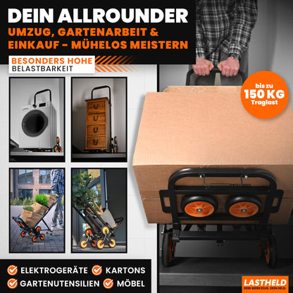 LASTHELD 2-in-1 Sackkarre Transportwagen Treppensteiger 150 kg