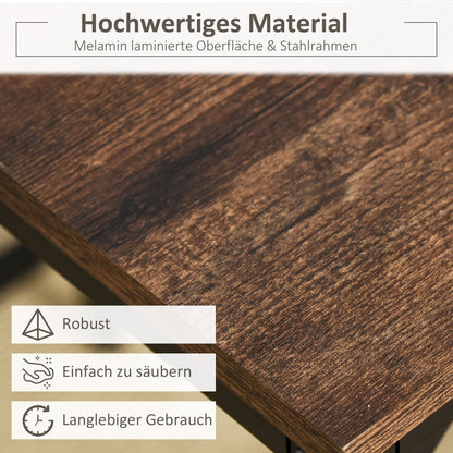 HOMCOM 5-teiliges Bartisch Set - Rustikal-Braun+Schwarz