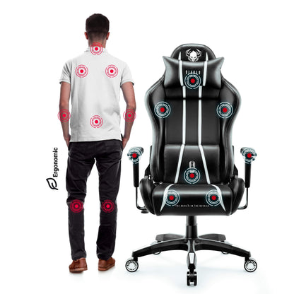 Diablo X-One 2.0 Gaming Stuhl Bürostuhl – Schwarz-Weiss XL