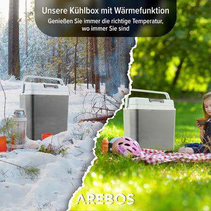 Arebos Thermoelektrische Kühl-/Warmhaltebox 20L – 12/230V Anthrazit