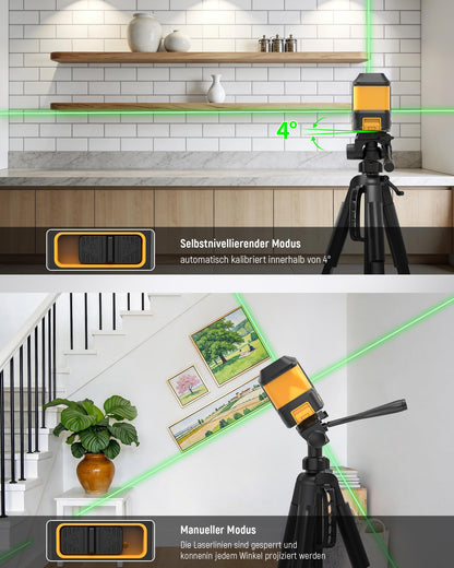 KAIWEETS T40 Kreuzlinienlaser grün, selbstnivellierend, 30 m
