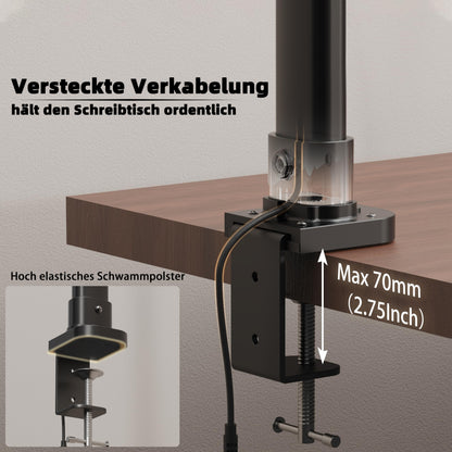 LOTTBUTY Doppelkopf LED-Schreibtischlampe, dimmbar, klemmbar, schwarz