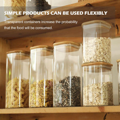 LIBWYS 16er Set Vorratsgläser Bambus Deckel Eckig – 1000ml & 600ml