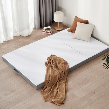 Z-hom Klappmatratze 140 x 195 cm, 3-teilige Faltmatratze, 10 cm – Tragegriffe, waschbarer Bezug