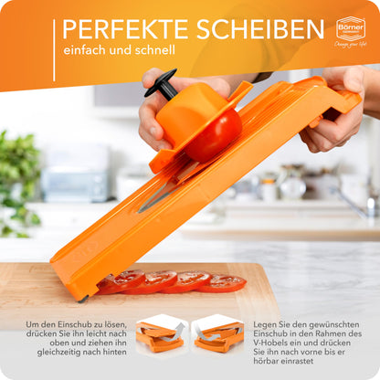 Börner Gemüsehobel V3 Gemüseschneider - Profi Set Orange