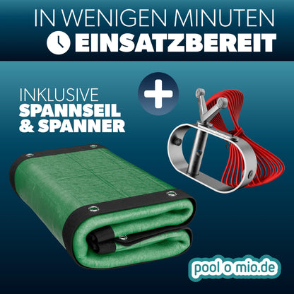 poolomio® Pool Winterabdeckung 2in1 Solar oval 630x360 cm