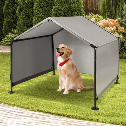 A.FATI Outdoor Hundehütte für grosse Hunde - 120x120x100 cm Grau