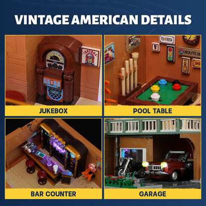 FUNWHOLE City Car-Motel Beleuchtungs-Bausteinset - 1970 Teile