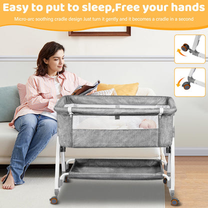 NIKYJM Beistellbett Baby 3-in-1 – Stubenwagen & Reisebett