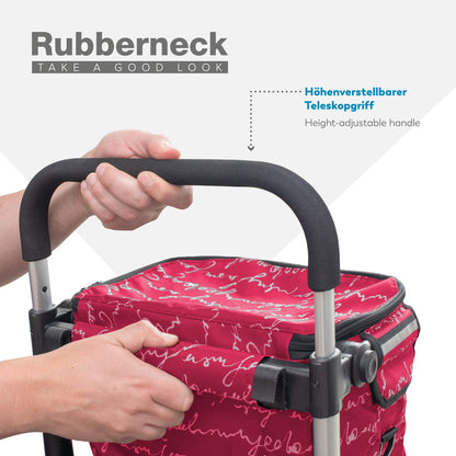 Rubberneck Klappbarer Einkaufswagen mit Kühlfach - Rot