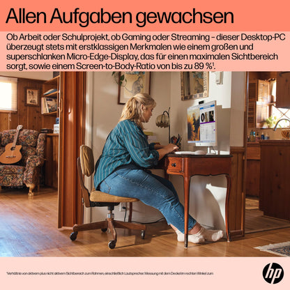 HP All-in-One-PC 23.8" FHD Touch AMD Ryzen 5 7520U - Weiss