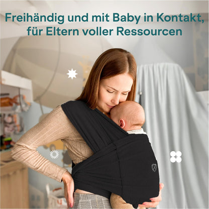 Koala Babycare Tragetuch Babytrage Neugeborene bis 9kg - Schwarz