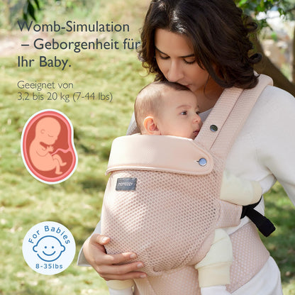 Momcozy Air Mesh Babytrage Ergonomisch Atmungsaktiv - Rosa