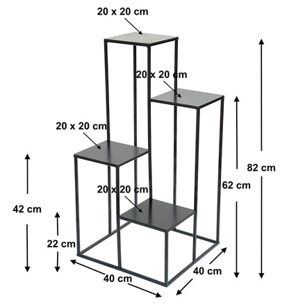 DanDiBo Blumentreppe Metall Schwarz 82cm – Moderner Blumenständer
