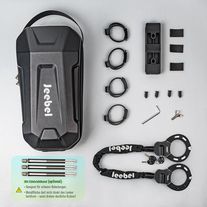 Jeebel E-Scooter Lenkertasche 4,5 L mit Kettenschloss 90 cm