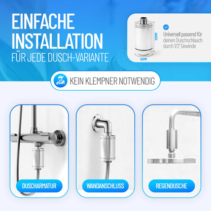 sanquell Legionellenfilter Dusche Badewanne Longlife - Komplettset Chrom