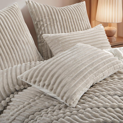 RUIKASI Teddy Fleece Winter Bettwäsche Set – 200x220 Beige