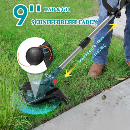 Hengriacly Akku Rasentrimmer für Makita – Set mit 2x4.0Ah Akkus