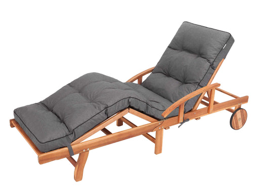 Bjird Liegenauflage für Gartenliege, 200 x 55 x 8 cm, Anthrazit – gesteppte Auflage aus Polyester