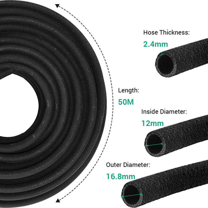 TLGREEN Perlschlauch 50 m Tropfschlauch Set mit Zubehör, Schwarz