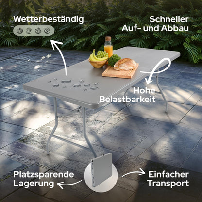 Arebos Buffettisch Klapptisch – 182x74cm Anthrazit wetterfest