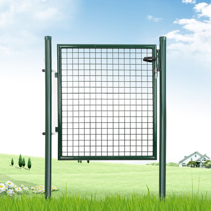 SONGMICS Gartentor, verzinkter Stahl, abschliessbar, 106 x 90 cm, grün