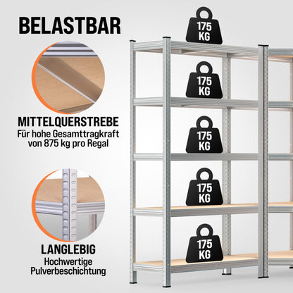 Monzana Schwerlastregal Eckregal Steckregal – 3er Set 2625 kg