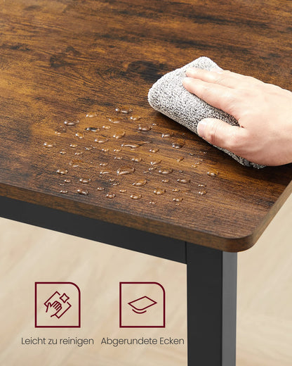 VASAGLE KDT081B01 Esstisch - Vintagebraun/Schwarz 110x70 cm