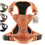 FREUDENTIER Clyde Hundegeschirr mit Mesh-Polsterung, Orange, M – Brustgeschirr mit Anti-Zug-Frontring