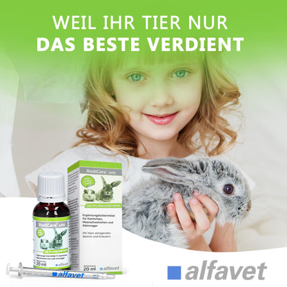 Alfavet RodiCare URO Ergänzungsfuttermittel für Kaninchen, 3 x 20 ml