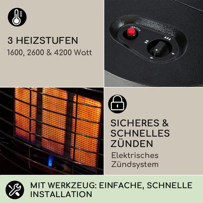 Blumfeldt Terrassenheizer Outdoor-Gasheizstrahler – Schwarz