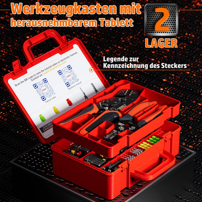 PEBA Crimpzange Set mit wasserdichten Kfz-Steckverbindern 1-6-polig