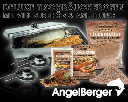 Angel-Berger Deluxe Tischräucherofen Edelstahl Smoker Set