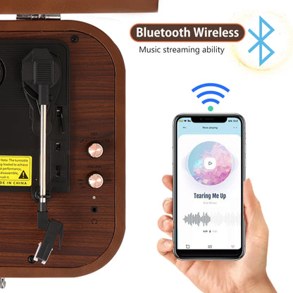 Retro Plattenspieler mit Bluetooth, Lautsprecher & Tragekoffer – Braun