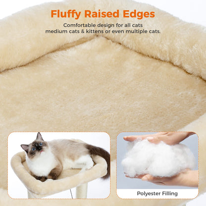 PAWZ Road Kleiner Katzenbaum mit Kratzbaum und Sitzstange, Beige