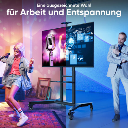 ONKRON TS1871-B Rollbarer TV Ständer 55-90 Zoll - Schwarz