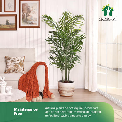 CROSOFMI Künstliche Palme 150 cm Kunstpflanze im Topf