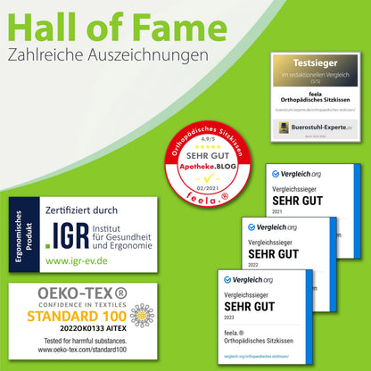 feela Orthopädisches Sitzkissen, ergonomischer Memory-Schaum, Weich
