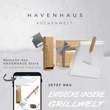 HAVENHAUS Massive Plancha Grillplatte – Edelstahl 40x30cm