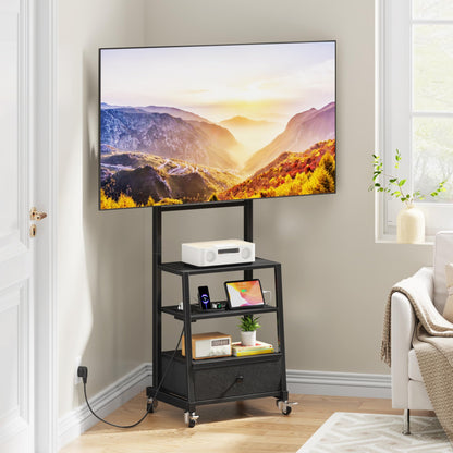 RollStand TV Ständer TV Rollwagen – Schwarz 32-75 Zoll