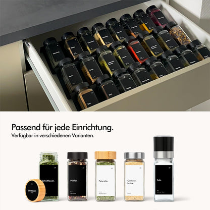 KIVY Gewürzgläser mit Streueinsatz, 24er-Set, 120 ml, Bambusdeckel
