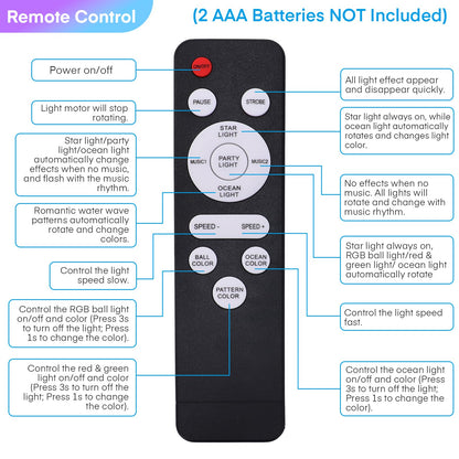 PartyLux 5-in-1 Discolicht Kaleidoskop mit Stativ - Fernbedienung