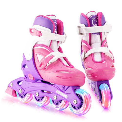 Locavun Inliner Kinder verstellbar, Inline Skates für Mädchen, 26-35 mit Aluminiumrahmen und 82A-PU-Rollen