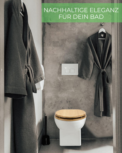 Wachaberga Bambus WC-Sitz mit Absenkautomatik, oval, WB-BAM-OV